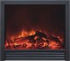 The 33" Electric Fireplace insert is included with the Mayfair limestone mantel package! This leaves approximately 4" between the edge of the fireplace frame and the inside of the mantel leg