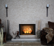 Rocheret Beige 1 x 3" split face stone tiles contain tan, taupe cream and white colors, to complement many color themes.