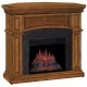 The Nantucket is an 18" Electric Fireplace and includes a premium Oak cabinet mantel that fits into a corner or backs up to a wall.  Slate look surround facing and premium finishes.  Multi-function remote control included.
