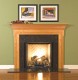 The Nashborough firpelace mantel adds character with offset legs.