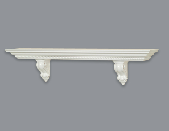 Monarch painted white mantel shelf.