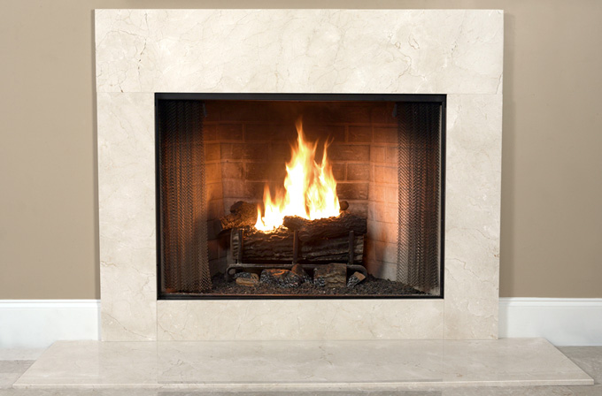 Crema Marfil marble with optional riser.