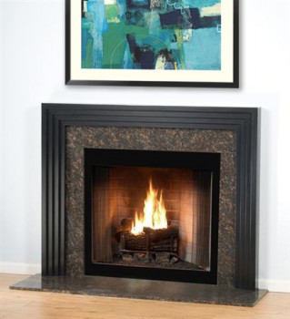 The Contemporary fireplace is shown here without the shelf.