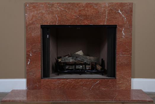 Rojo marble facing with riser.