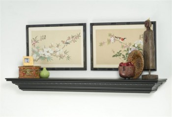 Highland Fieplace Mantel Shelf shown in matte black.