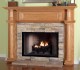 Charleston fireplace mantel with natural finish in oak.