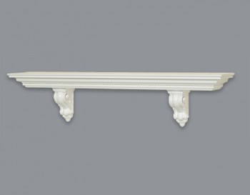 Monarch painted white mantel shelf.