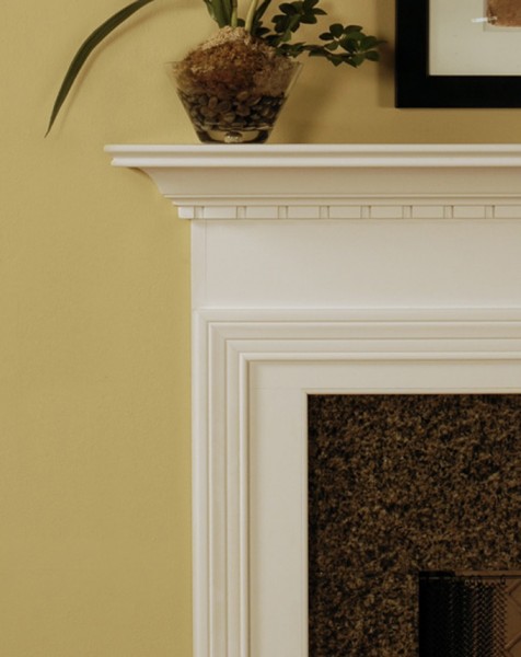 Detail image of Westin fireplace mantel.