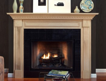 The Harrisburg mantel in maple with a natural finish.