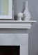 White marbel shown with mantel shelf.