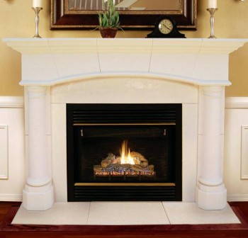 Barton Stone Mantel, facing and hearth