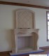 Custom Overmantel with Lorraine stone mantel is available. Call for details