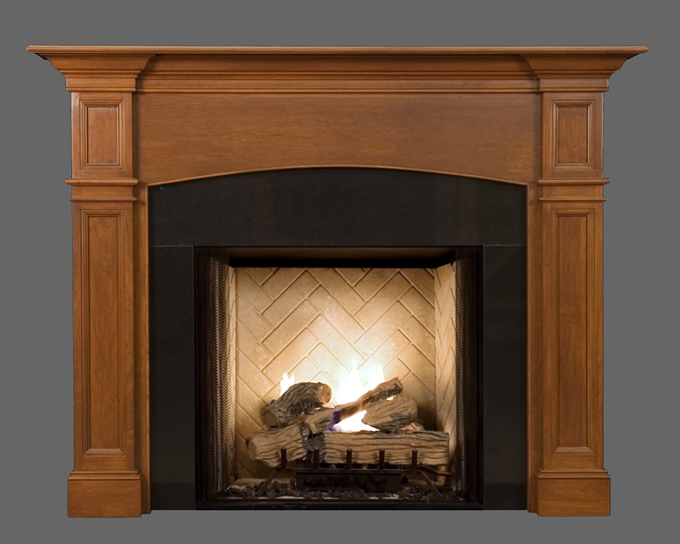 The Hartford mantel has a 2 1/2" arched breast plate.