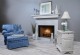White marbe facing kit with hearth.