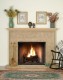 Italian Tile with beautiful detail brings subtle Tuscan design elegance to your fireplace mantel.  Stone Hearth and wood mantel shelf included.