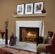 Mantel shelf with marble facing.