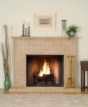 The Grecian stone surround comes with the hearth.