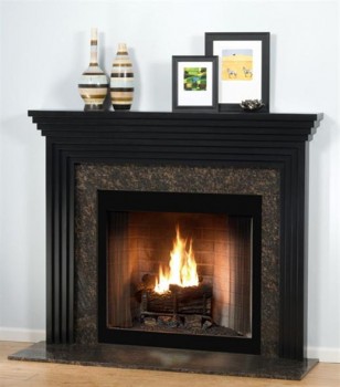 Contemporary surround with Modern shelf on top.