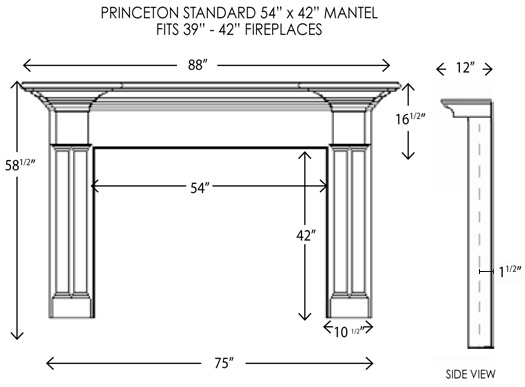 Wood Fireplace Mantels Princeton Standard