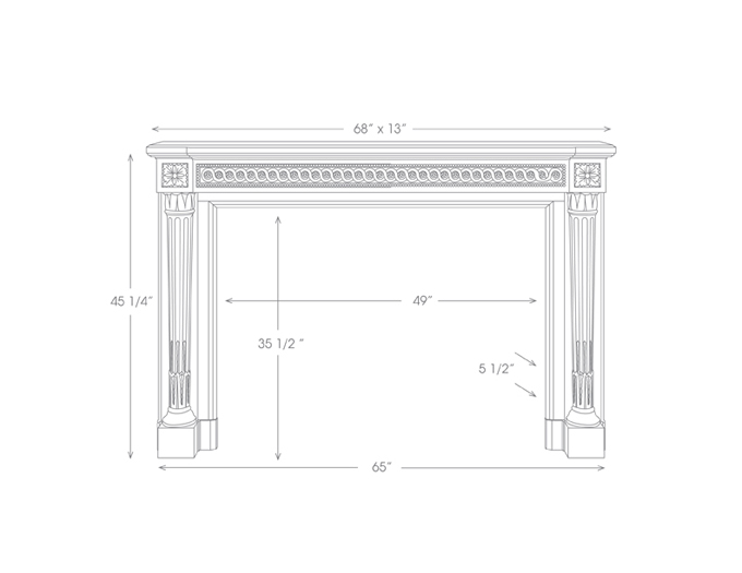 Versailles Mantel Illustration Diagram