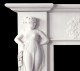 Not details left undone on this fine reproduction antique marble mantel with Italian design.