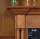 The wood capitals sets the Princeton fireplace mantel apart from others.