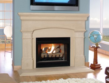 The Vanderbilt weighs 1/3 less a quarried stone mantel.