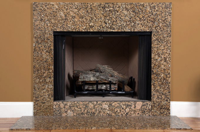 Earth tones make the Baltice Gold granite a good choice.