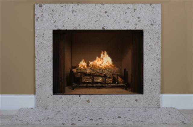 Limestone surround shown with optional riser.
