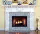 Grecian Dentil and Starburst Appliques are standard on this Colonial Style Fireplace Mantel